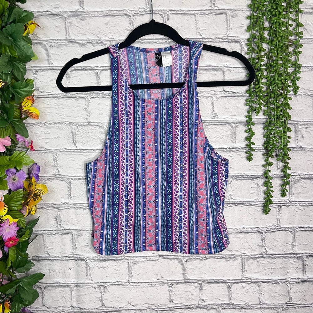 ]🌸5/$25🌸H&M Divided Printed Sleeveless Cropped Tank Size Small